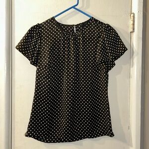 Like New J.Crew Drapey Cap-Sleeve Top in Polka-Dot